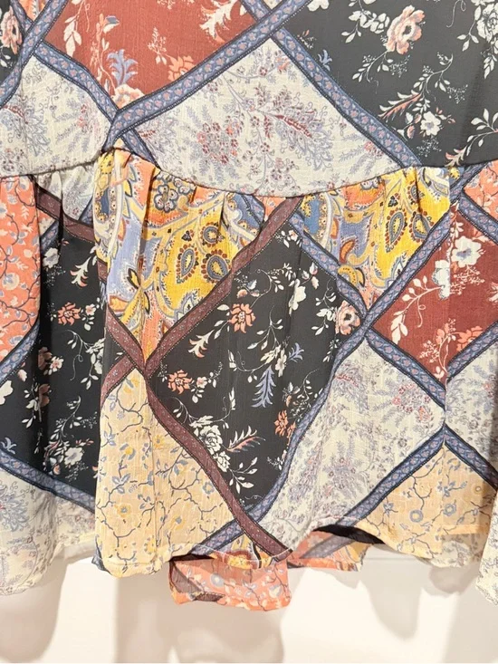 American Eagle Outfitters Patchwork Peasant Top - Picture 5 of 8